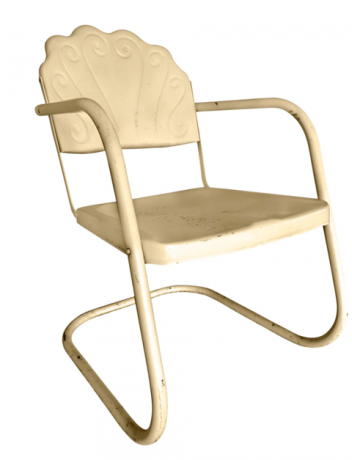 vintage sarı metal sandalye