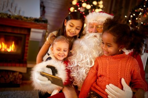 Noel Baba akıllı telefon çocuklarla paylaşımı