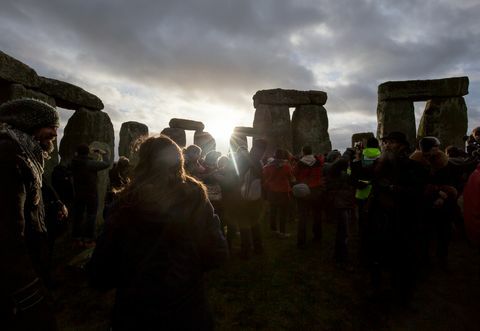 Druids Stonehenge Kış Gündönümü Kutlamak