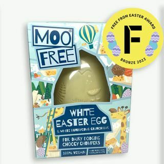 Beyaz Bunnycomb Crunch Bar ile Moo Ücretsiz Beyaz Paskalya Yumurtası