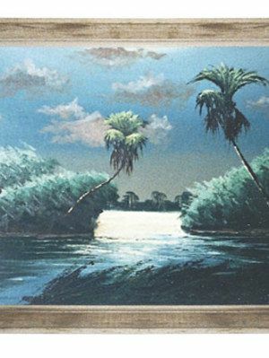 Palmiye ağacı ve okyanus resim Highwaymen bir saç tarafından