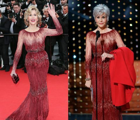 Jane Fonda Oscar 2020 Elbise ve Kırmızı Ceket