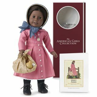 amerikan kız bebek orijinal karakterler addy walker ve retro kutusu ve aksesuarları ile gösterilen kitap