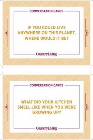 sohbeti teşvik edecek sorular içeren indirilebilir kartlar