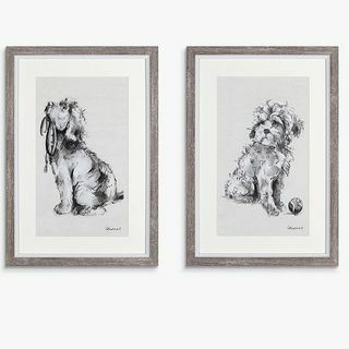 Gracie Tapner - Get Doggy Çerçeveli Baskı ve Montaj, 2'li Set, 33 x 23cm, BeyazSiyah