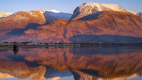 ben nevis'te gün batımı ışığı